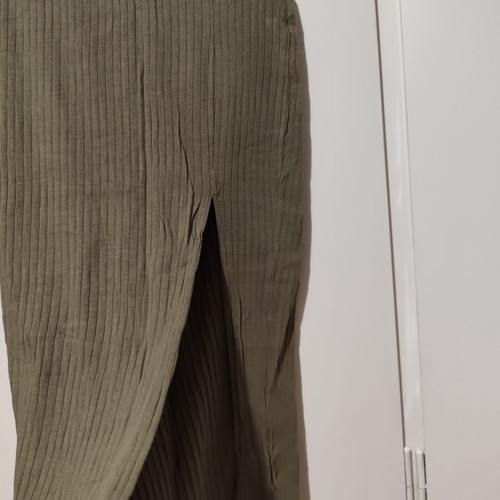 Shein khaki ribbed set skirt and crop top XS like new