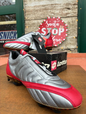 Lotto football shoes vintage retro model new, size 45, silver-red