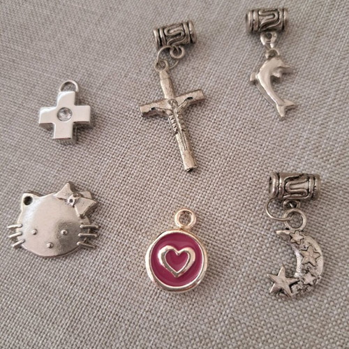 Necklace motifs like new, set of 6 silver