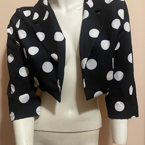 Polka Dot Jacket medium size, new, black and white