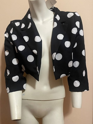 Polka Dot Jacket medium size, new, black and white