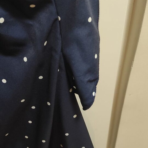 Shein blouse XL white polka dots on blue like new
