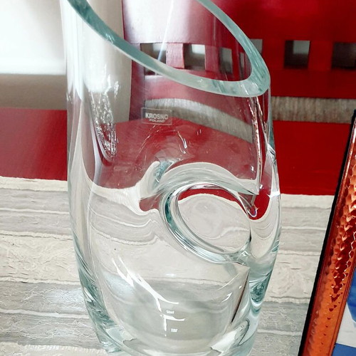 Krosno Poland handmade glass vase like new
