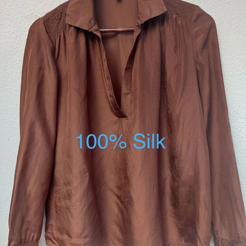 Massimo Dutti silk shirt brown used size M