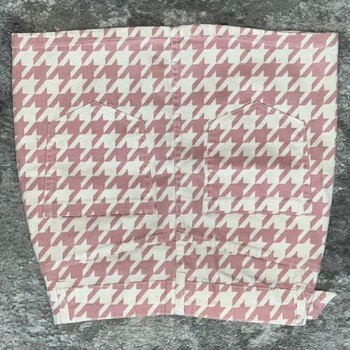 Houndstooth mini skirt Zara used, white and pink, size EU 36