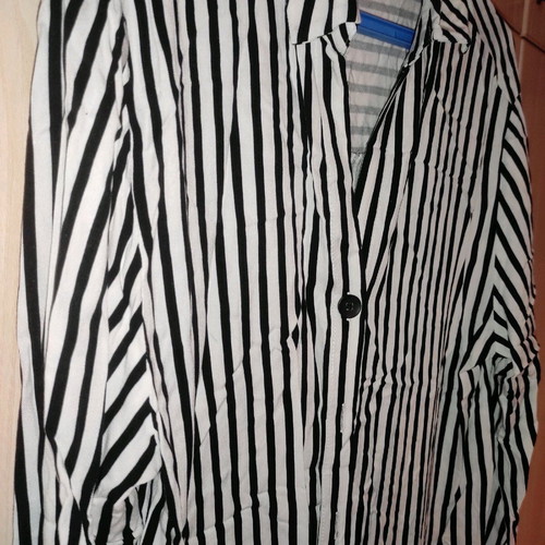 Striped long oversize shirt used