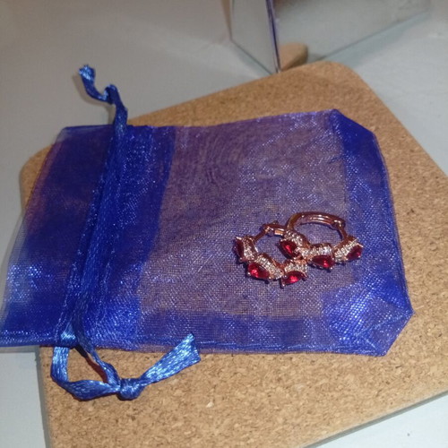 Synthetic red sapphire drop earrings