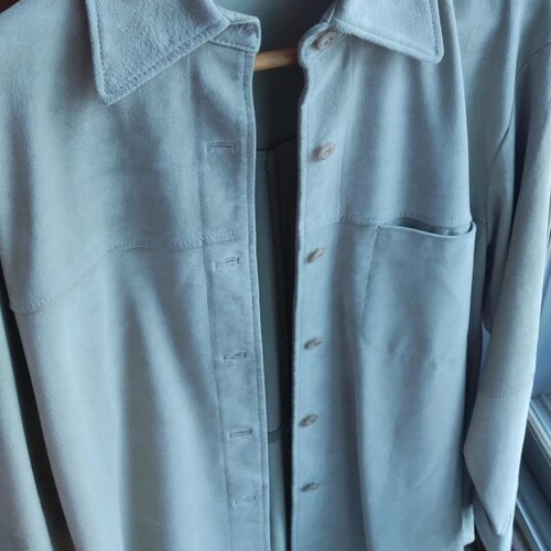 Arma suede leather shirt new, gray-green, size 36
