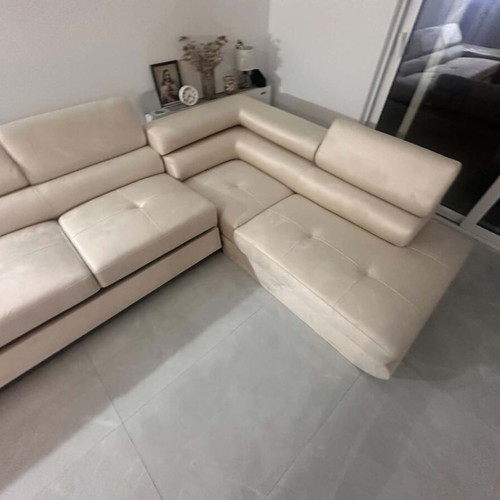 Vicente Corner Sofa Bed Cream Color New