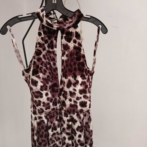 Halter neck velvet women's top like new, size small, beige brown