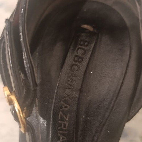 BCBG Maxazria patent leather high heel pumps size 37 used, black and beige