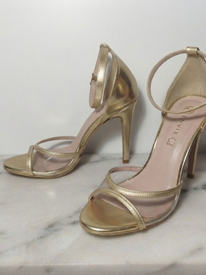 Envie women's high-heeled sandals like new, gold, size 41