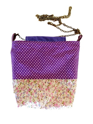 Handmade crossbody bag in purple - lilac tones new