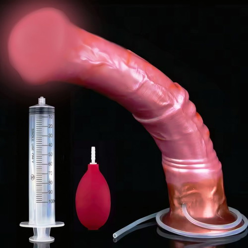 Horse Dildo 30CM καινούργιο με σύριγγα εκσπερμάτωσης και φούσκα από σιλικόνη 5CM πάχος