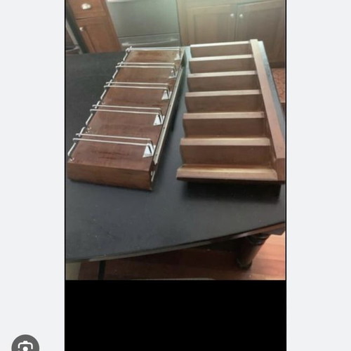 Pottery Barn set of 2 wine and glass shelves used