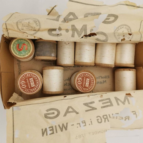 Sewing threads used, pack of 14 pieces from 1950 era