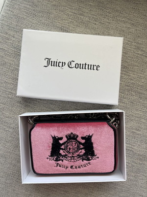 Juicy Couture Velour Wallet Crossbody New Pink and Black