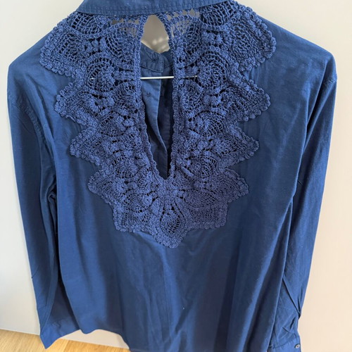 Benetton women's shirt like new, blue, cotton, sizes S and M