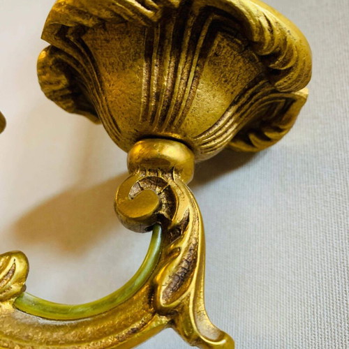 Bronze 3-Light French Louis XV Ceiling Light Like New