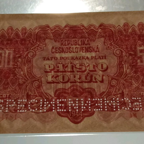 500 korun Czechoslovakia specimen banknote 1944 new uncirculated