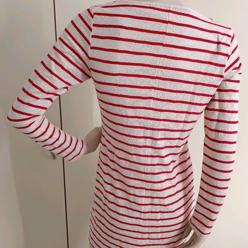 Stradivarius Spring Mini Dress With Long Sleeves In White And Red Like New