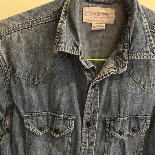 Ralph Lauren jean shirt used, slim line, blue, size S-M