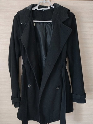 H&M coat used, size L, black