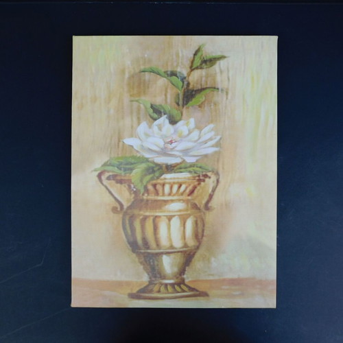 Print Vase with Flowers on Canvas like new, 35 x 46 cm