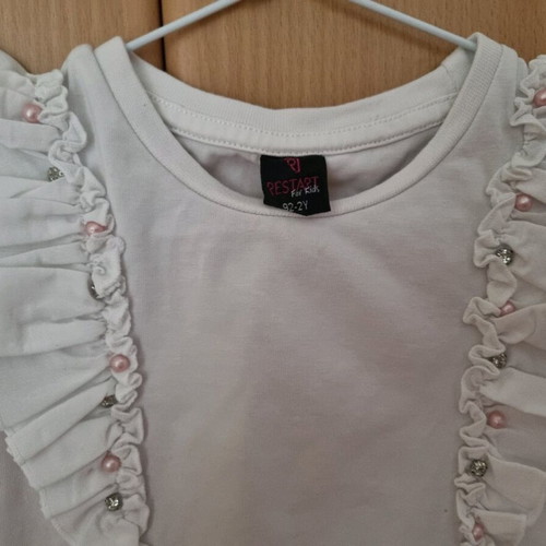 Girls' clothing set for 2 years like new, white and pink