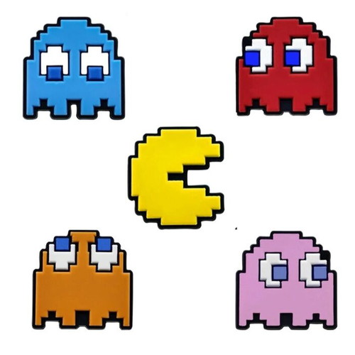 Pac-Man All 5 Arcade buttons for Crocs new, sealed