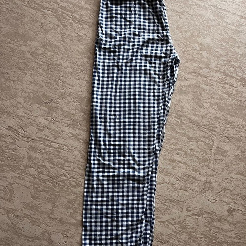 Pajama pants new L checkered white navy blue cotton
