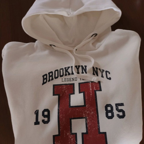 Men's Hoodie sweatshirt size M like new, white, logo print