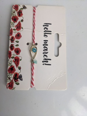 Martis Bracelet with Evil Eye new, white and red