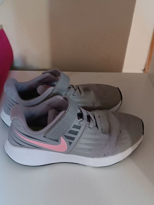 Nike athletic shoes size 30, white and grey