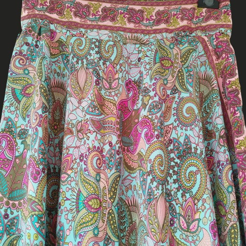 Boho maxi skirt new, colorful paisley print with elastic back waist