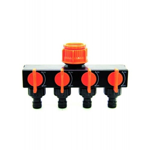 Watering Distributor with Switch, Quadruple Connector with ON/OFF Valves, New