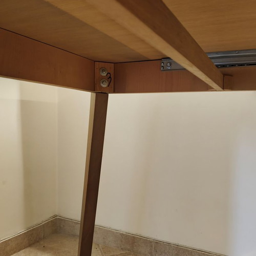 Folding dining table like new, solid beech wood