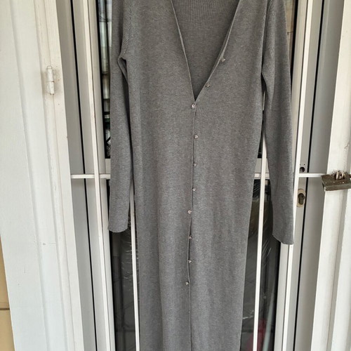 Zara Long Cardigan With Rhinestone Buttons Like New