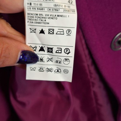 Benetton coat used, purple, size 42
