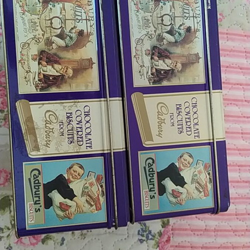 Cadbury's vintage biscuit tins set of 2 used from the 90s