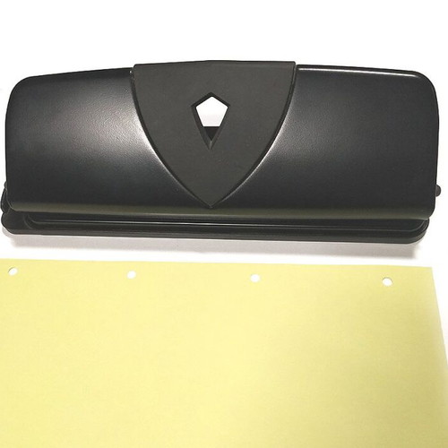 Office hole punch with 4 holes for up to 12 sheets - black