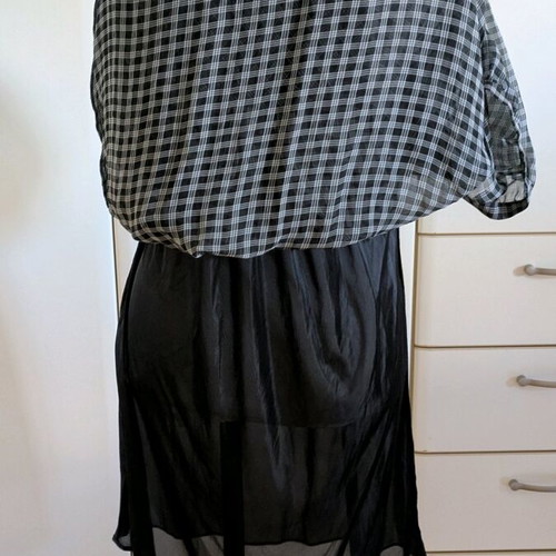 Zara dress medium like new, black and white with transparent sleeves