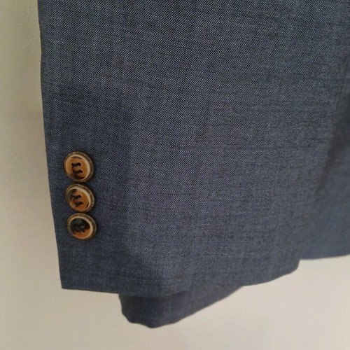 Bespoke Suit 100% English Moher like new, blue-gray