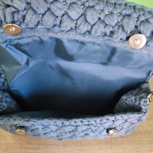 Handmade shoulder bag blue, new