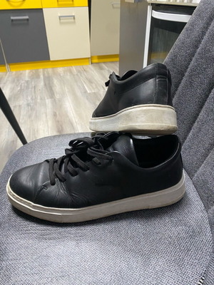 Crime leather men's sneakers used, size 43, black