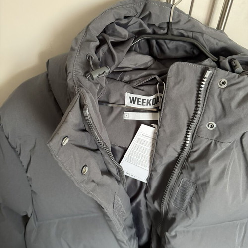 Weekday Dark Grey Puffer Coat New, Oversized, Waterproof, Windproof