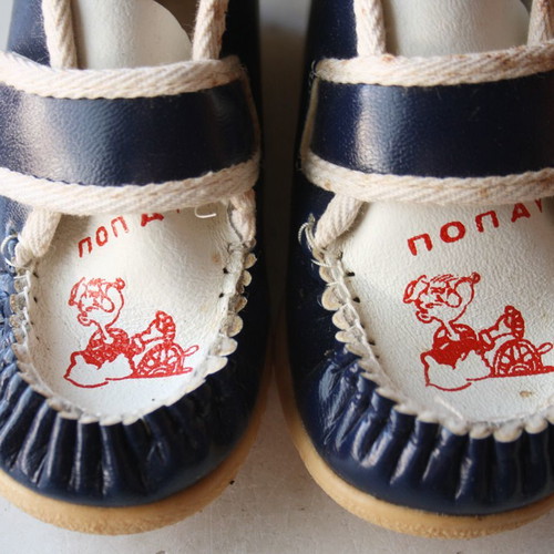 Popeye children's shoes new, 1970s decade