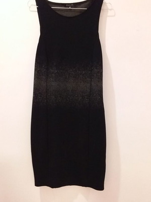 Patrizia Pepe black winter dress sleeveless with grey details size M like new