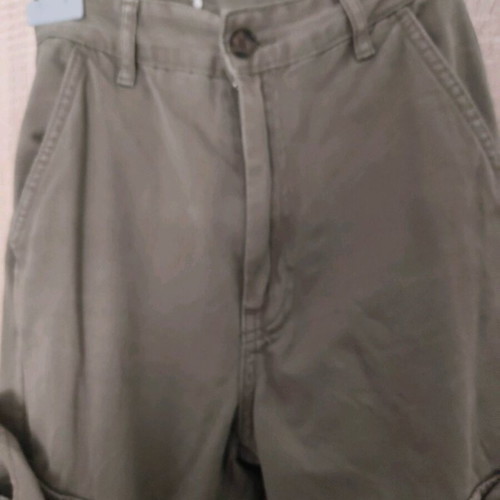 Bershka wide pants with pockets like new, XS 34 6, gray green