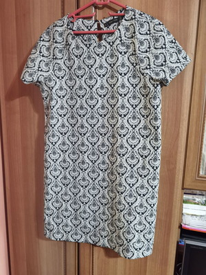 Zara dress with short sleeves like new, size L, gray and black